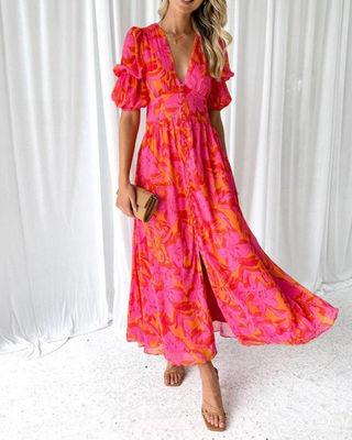 Derna - Robe Maxi Rouge